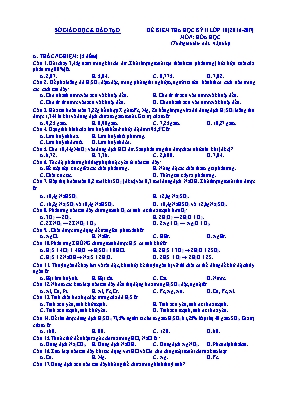 Đề kiểm tra học kỳ II môn Hóa học Lớp 10 - Năm học 2016-2017